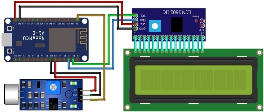 IoT Decibel meter with Sound Sensor & ESP8266 - source illustration from page 1198 IoT Decibel meter with Sound Sensor & ESP8266 - source illustration from page 1198
