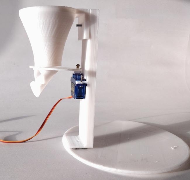 Figure: The Arduino Pet Feeder container prototype is printed with a 3D printer. Figure: The Arduino Pet Feeder container prototype is printed with a 3D printer.