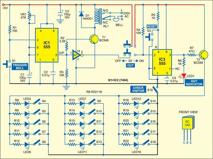 Doorbell-Cum-Visitor Indicator - source illustration from page 121 Doorbell-Cum-Visitor Indicator - source illustration from page 121