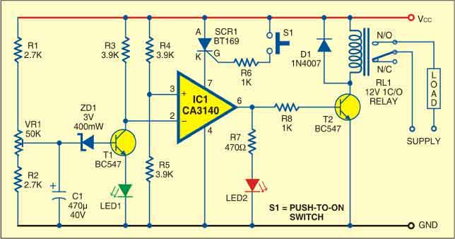 Power Resumption Alarm and Low Voltage Protector - source illustration from page 438 Power Resumption Alarm and Low Voltage Protector - source illustration from page 438