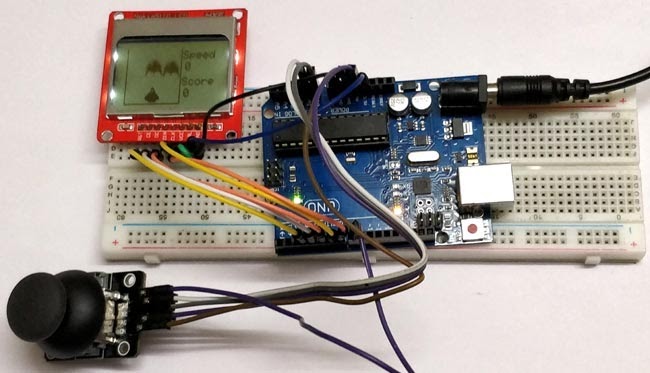 Fig. Prototype of Space Race Game using the Arduino Fig. Prototype of Space Race Game using the Arduino