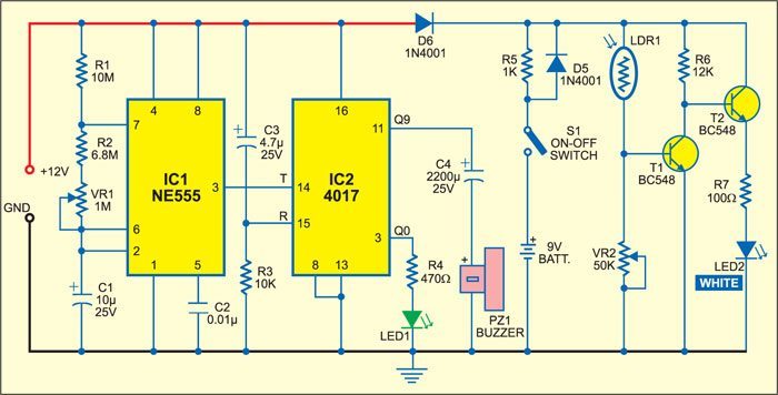Power-on Reminder with LED Lamp - source circuit from page 56 Power-on Reminder with LED Lamp - source circuit from page 56