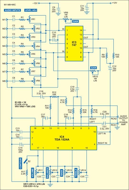 Audio Mixer with Multiple Controls - source illustration from page 72 Audio Mixer with Multiple Controls - source illustration from page 72