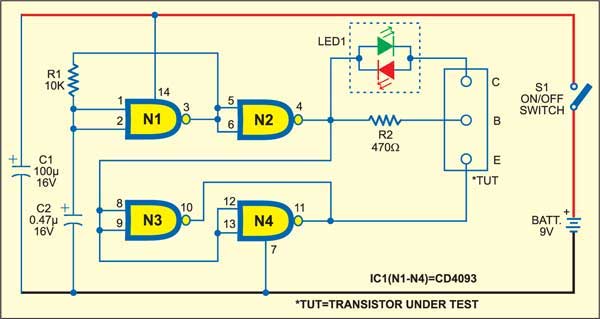 Easy Transistor Tester - source illustration from page 198 Easy Transistor Tester - source illustration from page 198