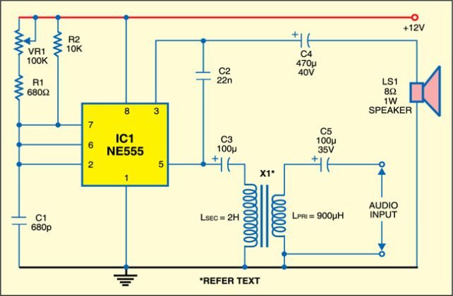 555 Timer PWM Audio Amplifier - source illustration from page 144 555 Timer PWM Audio Amplifier - source illustration from page 144