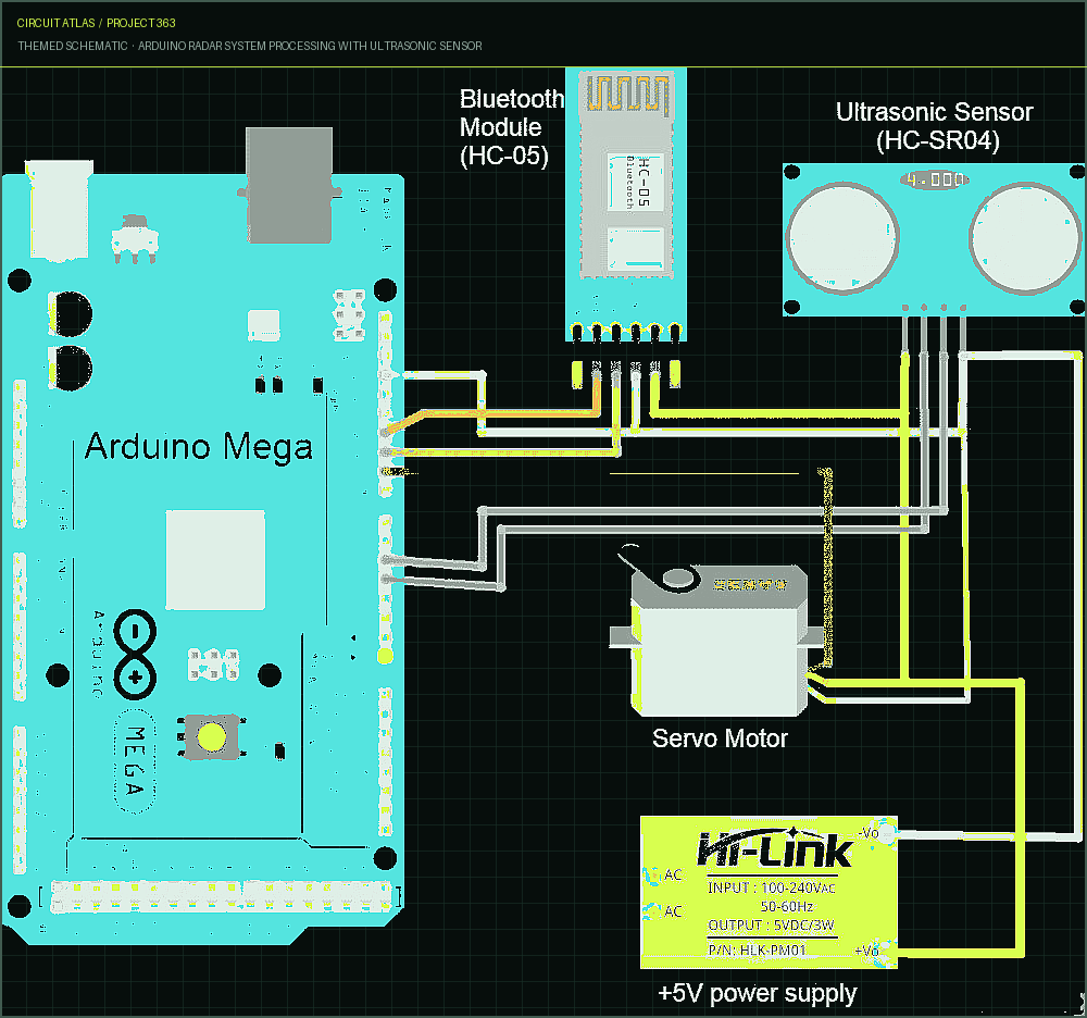 Circuit Atlas themed schematic for Arduino Radar System Processing with Ultrasonic Sensor Circuit Atlas themed schematic for Arduino Radar System Processing with Ultrasonic Sensor