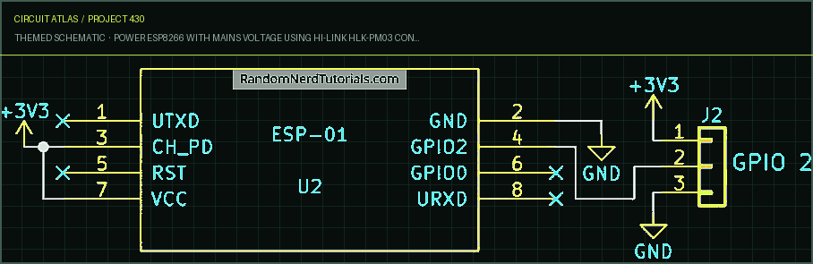 Circuit Atlas themed schematic for Power ESP8266 with Mains Voltage using Hi-Link HLK-PM03 Converter Circuit Atlas themed schematic for Power ESP8266 with Mains Voltage using Hi-Link HLK-PM03 Converter