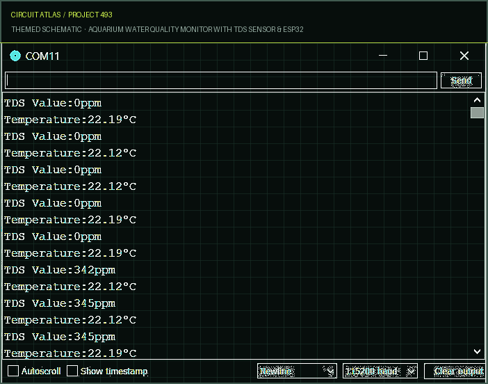 Circuit Atlas themed schematic for Aquarium Water Quality Monitor with TDS Sensor & ESP32 Circuit Atlas themed schematic for Aquarium Water Quality Monitor with TDS Sensor & ESP32
