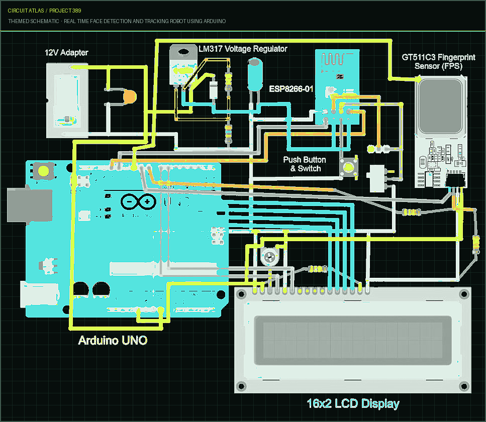 Circuit Atlas themed schematic for Real Time Face Detection and Tracking Robot using Arduino Circuit Atlas themed schematic for Real Time Face Detection and Tracking Robot using Arduino