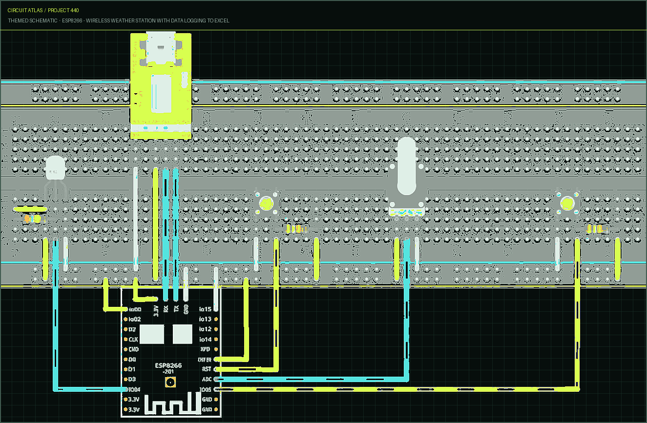 Circuit Atlas themed schematic for ESP8266 - Wireless Weather Station with Data Logging to Excel Circuit Atlas themed schematic for ESP8266 - Wireless Weather Station with Data Logging to Excel
