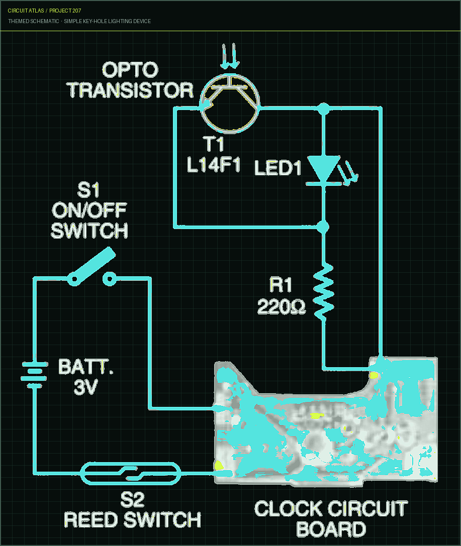 Circuit Atlas themed schematic for Simple Key-Hole Lighting Device Circuit Atlas themed schematic for Simple Key-Hole Lighting Device