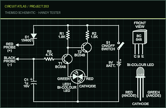 Circuit Atlas themed schematic for Handy Tester Circuit Atlas themed schematic for Handy Tester