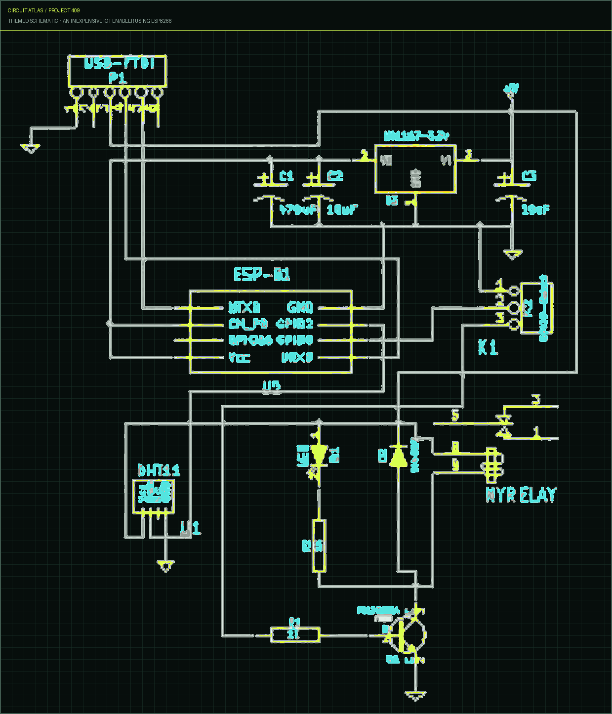 Circuit Atlas themed schematic for An Inexpensive IoT Enabler Using ESP8266 Circuit Atlas themed schematic for An Inexpensive IoT Enabler Using ESP8266