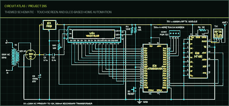 Circuit Atlas themed schematic for Touchscreen and GLCD-Based Home Automation Circuit Atlas themed schematic for Touchscreen and GLCD-Based Home Automation