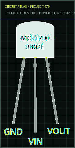Circuit Atlas themed schematic for Power ESP32/ESP8266 with Solar Panels (includes battery level monitoring) Circuit Atlas themed schematic for Power ESP32/ESP8266 with Solar Panels (includes battery level monitoring)