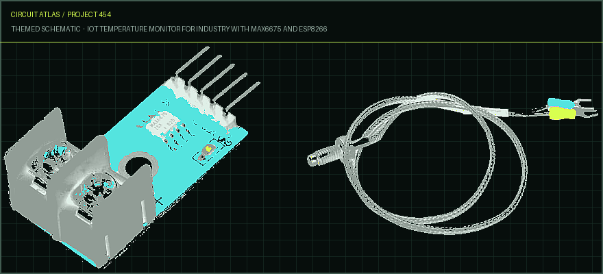 Circuit Atlas themed schematic for IoT Temperature Monitor for Industry with MAX6675 and ESP8266 Circuit Atlas themed schematic for IoT Temperature Monitor for Industry with MAX6675 and ESP8266