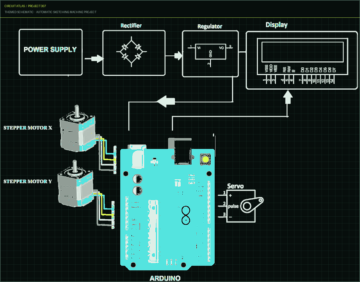 Circuit Atlas themed schematic for Automatic Sketching Machine Project Circuit Atlas themed schematic for Automatic Sketching Machine Project