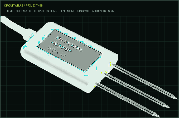 Circuit Atlas themed schematic for IoT Based Soil Nutrient Monitoring with Arduino & ESP32 Circuit Atlas themed schematic for IoT Based Soil Nutrient Monitoring with Arduino & ESP32