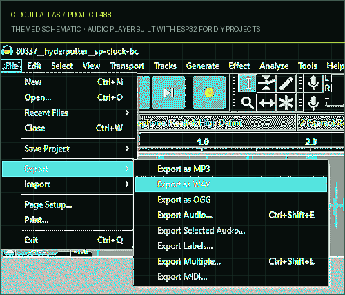 Circuit Atlas themed schematic for Audio Player Built with ESP32 for DIY Projects Circuit Atlas themed schematic for Audio Player Built with ESP32 for DIY Projects