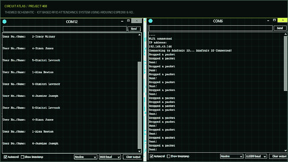 Circuit Atlas themed schematic for IoT Based RFID Attendance System Using Arduino ESP8266 & Adafruit.io Circuit Atlas themed schematic for IoT Based RFID Attendance System Using Arduino ESP8266 & Adafruit.io