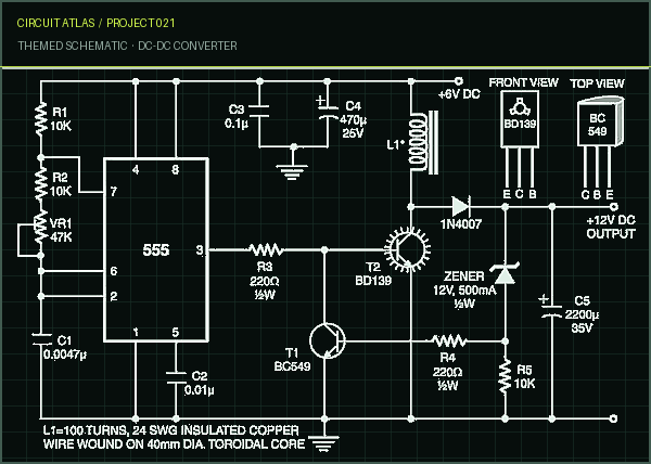 Circuit Atlas themed schematic for DC-DC Converter Circuit Atlas themed schematic for DC-DC Converter