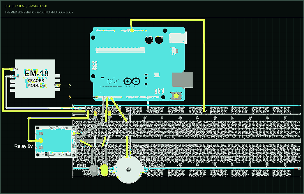 Circuit Atlas themed schematic for Arduino RFID Door Lock Circuit Atlas themed schematic for Arduino RFID Door Lock