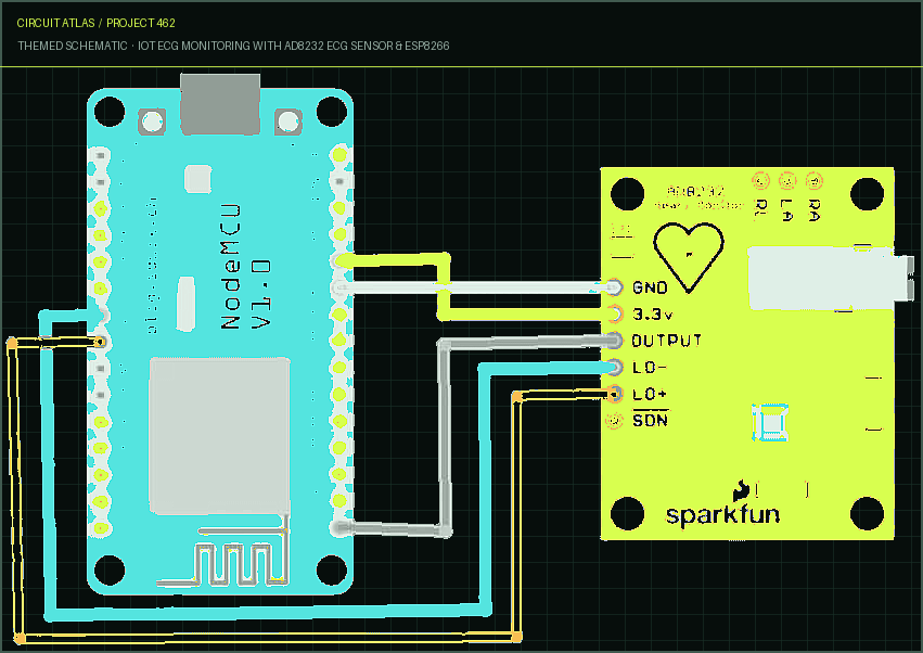Circuit Atlas themed schematic for IoT ECG Monitoring with AD8232 ECG Sensor & ESP8266 Circuit Atlas themed schematic for IoT ECG Monitoring with AD8232 ECG Sensor & ESP8266