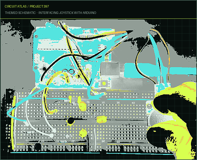 Circuit Atlas themed schematic for Interfacing Joystick with Arduino Circuit Atlas themed schematic for Interfacing Joystick with Arduino