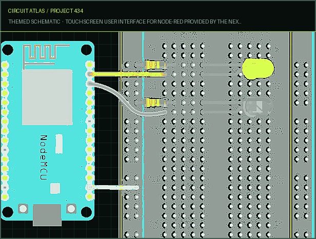 Circuit Atlas themed schematic for Touchscreen user interface for Node-RED provided by the Nextion Display with ESP8266 Circuit Atlas themed schematic for Touchscreen user interface for Node-RED provided by the Nextion Display with ESP8266