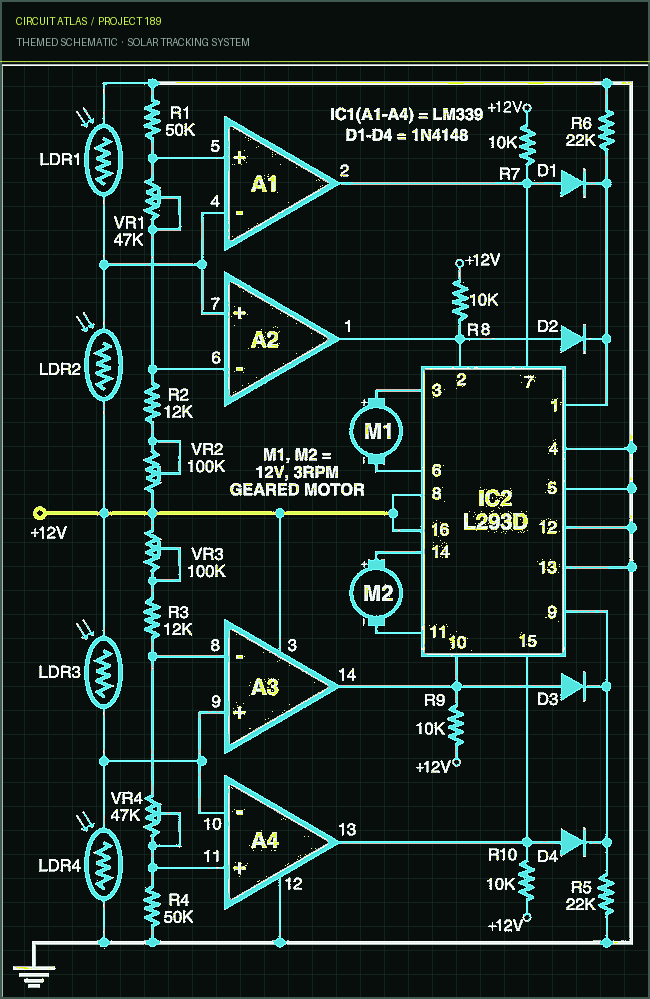 Circuit Atlas themed schematic for Solar Tracking System Circuit Atlas themed schematic for Solar Tracking System