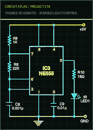 Circuit Atlas themed schematic for IR Based Light Control Circuit Atlas themed schematic for IR Based Light Control
