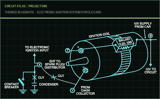 Circuit Atlas themed schematic for Electronic Ignition System for Old Cars Circuit Atlas themed schematic for Electronic Ignition System for Old Cars