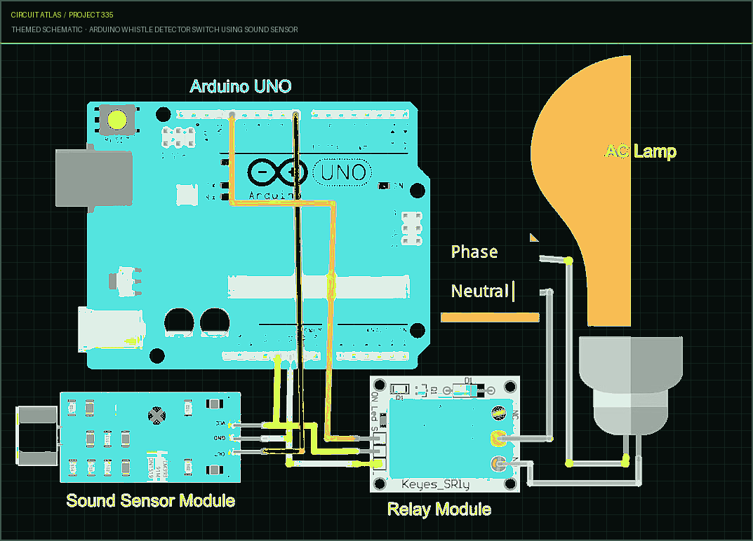 Circuit Atlas themed schematic for Arduino Whistle Detector Switch using Sound Sensor Circuit Atlas themed schematic for Arduino Whistle Detector Switch using Sound Sensor